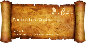 Maricsics Csaba névjegykártya
