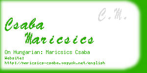 csaba maricsics business card